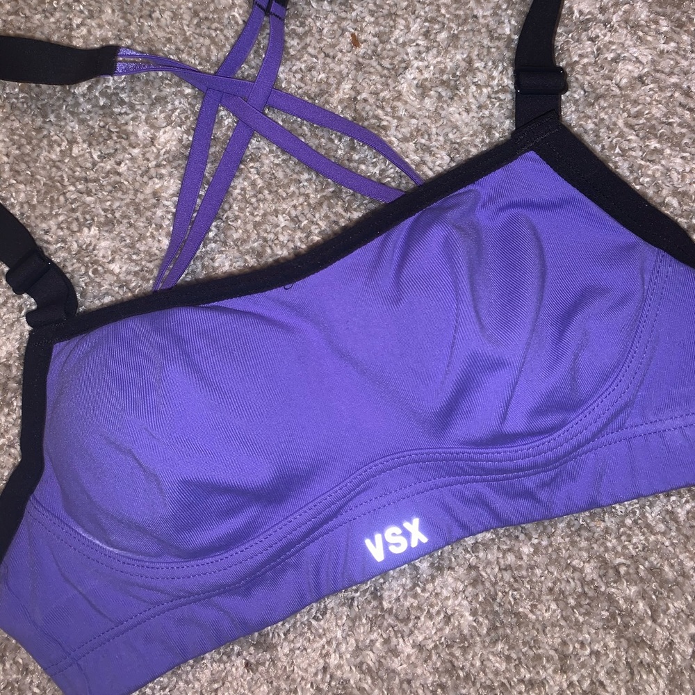 VSX Sport Purple & Black Sports Bra size 32A - Picture 4 of 7